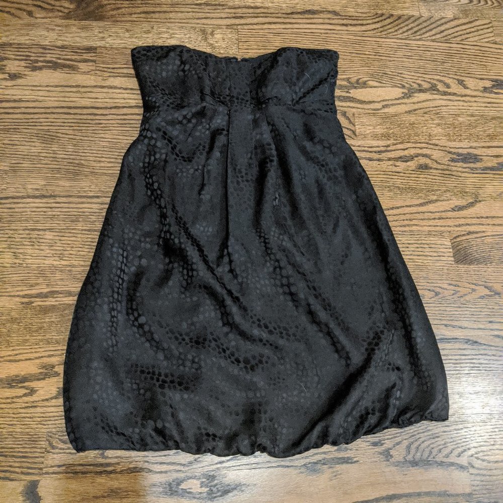 White House Black Market Strapless Silk Leopard
